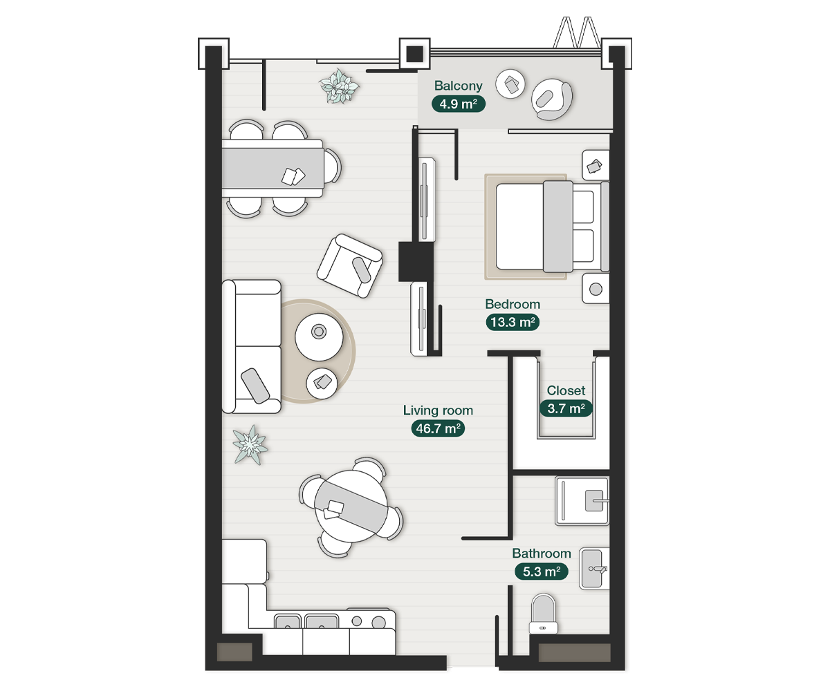 Luxury apartment in Krtsanisi N141 2D