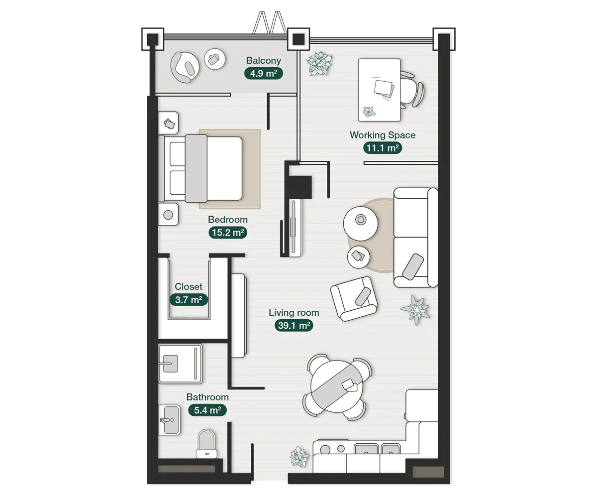 zion-krtsanisi-modern-one-bedroom-apartment-n144-plan
