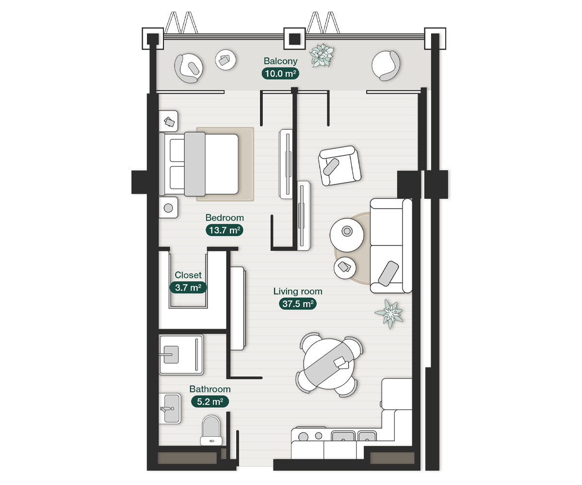 zion-krtsanisi-urban-one-bedroom-apartment-n205-plan