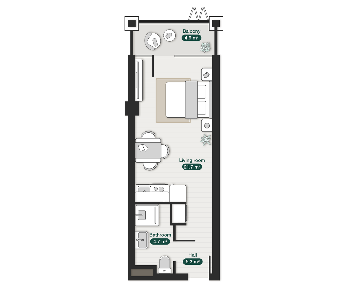 zion-krtsanisi-studio-living-apartment-n114-layout