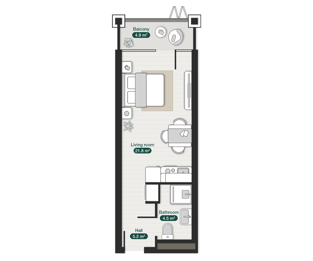 zion-krtsanisi-contemporary-studio-apartment-n 114a-layout