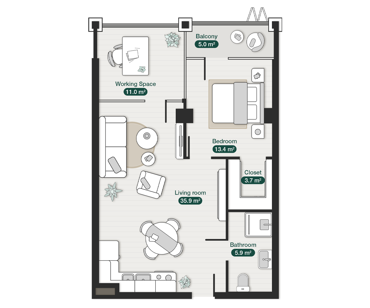 premium-one-bedroom-apartment-zion-krtsanisi-floor-plan121