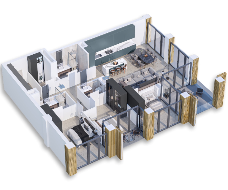 Luxury Apartment Zion Krtsanisi 3D render