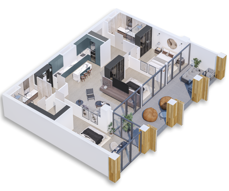 three bedroom N175 premium apartment krtsanisi georgia