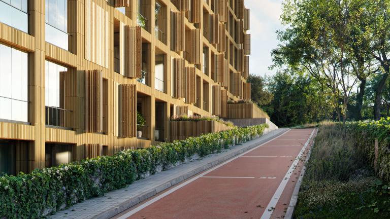 Premium courtyard and pathways at ZION Krtsanisi Embassies