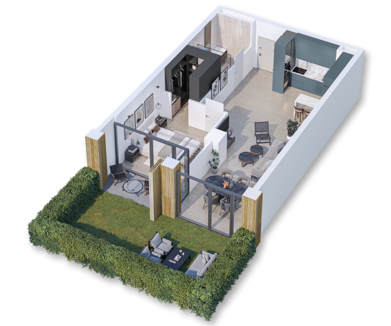2 premium apartment with yard 